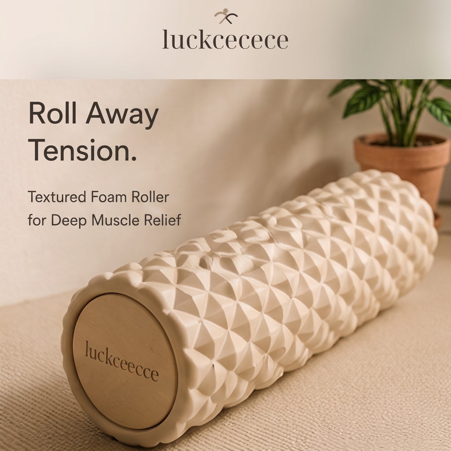 LUCKCECECE Sculpted EVA Foam Roller β Deep Tissue Muscle Massage Roller, Myofascial Release Tool for Back, Legs, Yoga & Recovery
