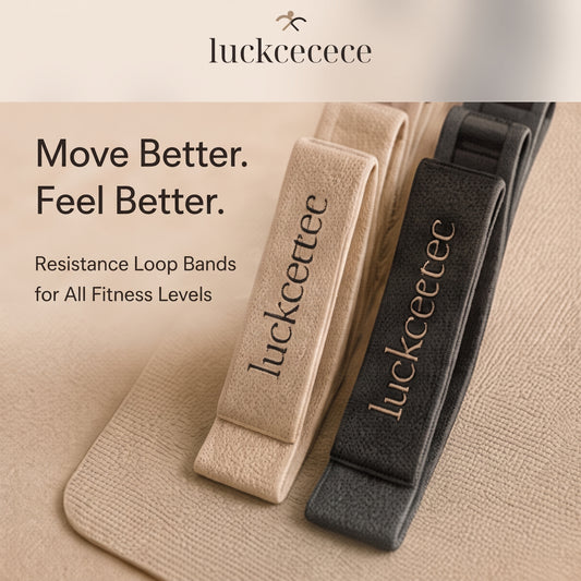LUCKCECECE Essential Resistance Loop Bands – Fabric Workout Band Set for Glutes, Legs, Pilates, Mobility and Home Fitness