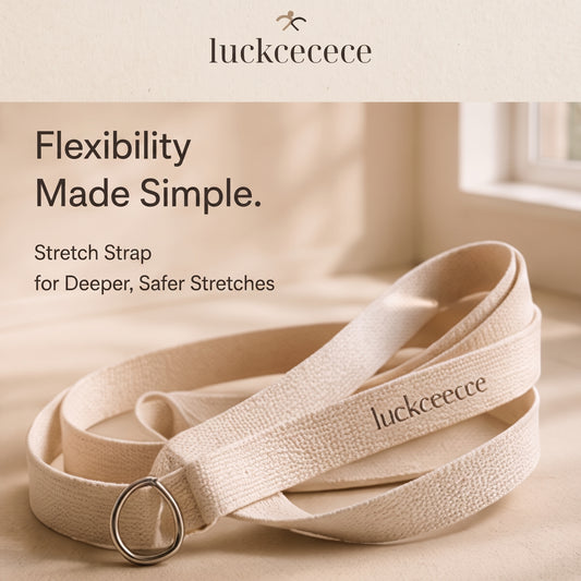 LUCKCECECE Stretch & Recovery Strap – Multi-Loop Yoga Stretching Belt, Physical Therapy Mobility Strap for Legs, Shoulders & Flexibility