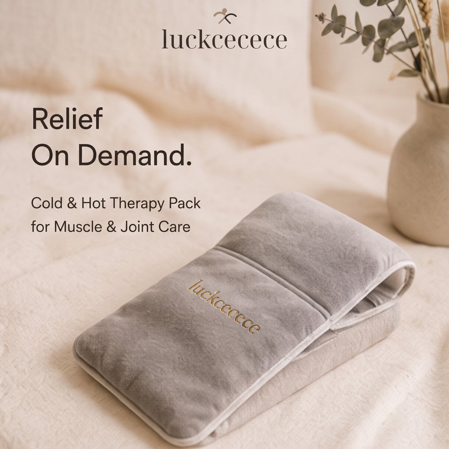 LUCKCECECE Dual-Temp Recovery Wrap – Reusable Hot and Cold Therapy Pack for Back, Neck, Shoulders, Knees and Muscle Comfort